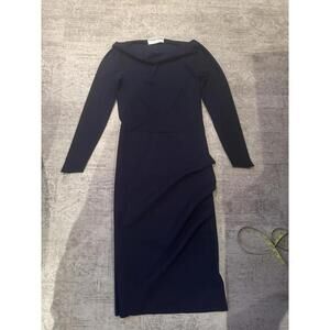 Chiara Boni La Petite Robe  Cassandre Wrap-Effect Boatneck Dress Navy sz 40 US 4